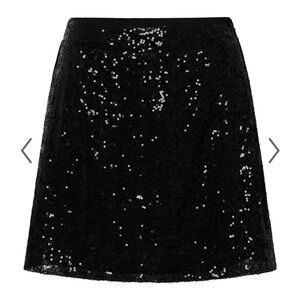 Black sequin mini skirt